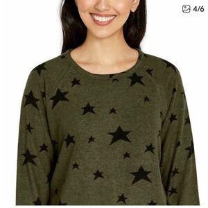 BUFFALO David Bitton Ladies Printed Cozy Top - Green - L